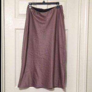 Purple faux satin skirt